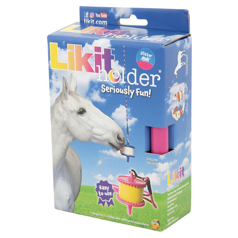 Likit Halterung mit Leine - glitter pink