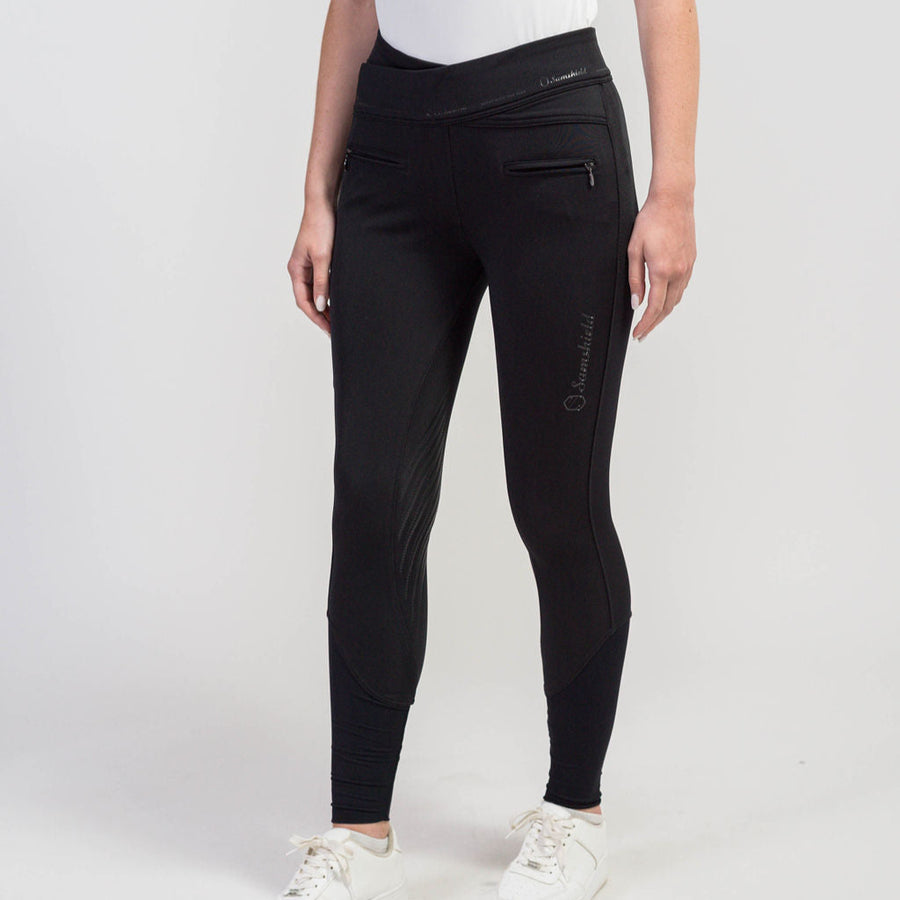 Reithose ALPHA WINTER Vollgrip - schwarz tone on tone