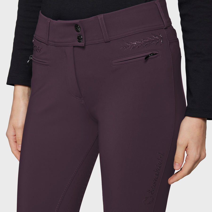 Reithose CAPUCINE Vollgrip - aubergine "Samshield HW25"