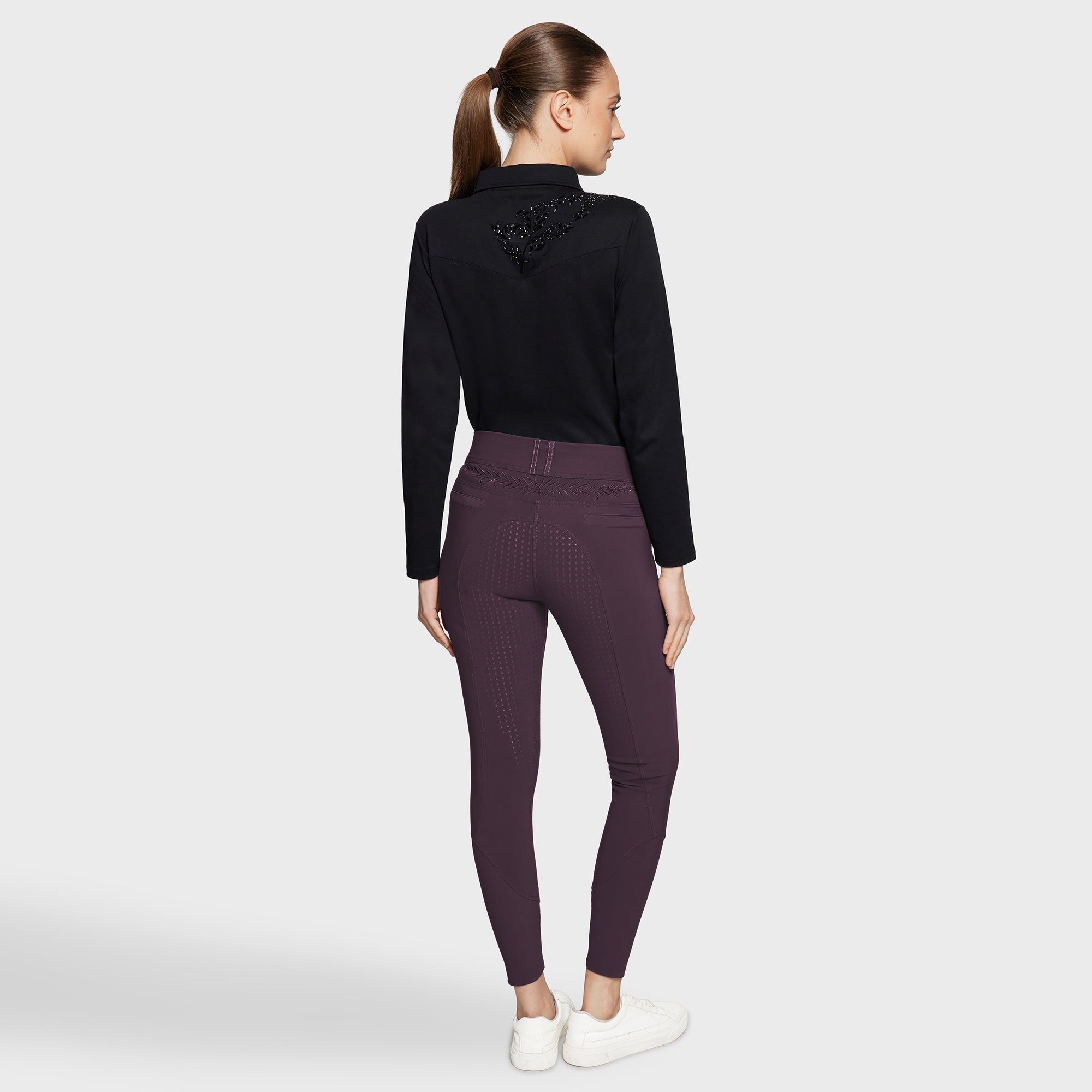 Reithose CAPUCINE Vollgrip - aubergine "Samshield HW25"