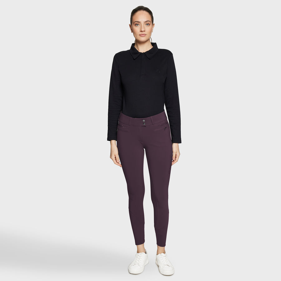 Reithose CAPUCINE Vollgrip - aubergine "Samshield HW25"