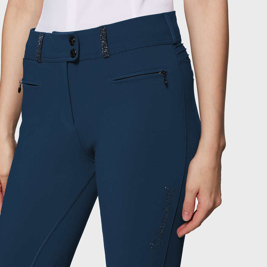 Reithose CLARA PREMIUM Vollgrip - celestial blue "Samshield FS25"