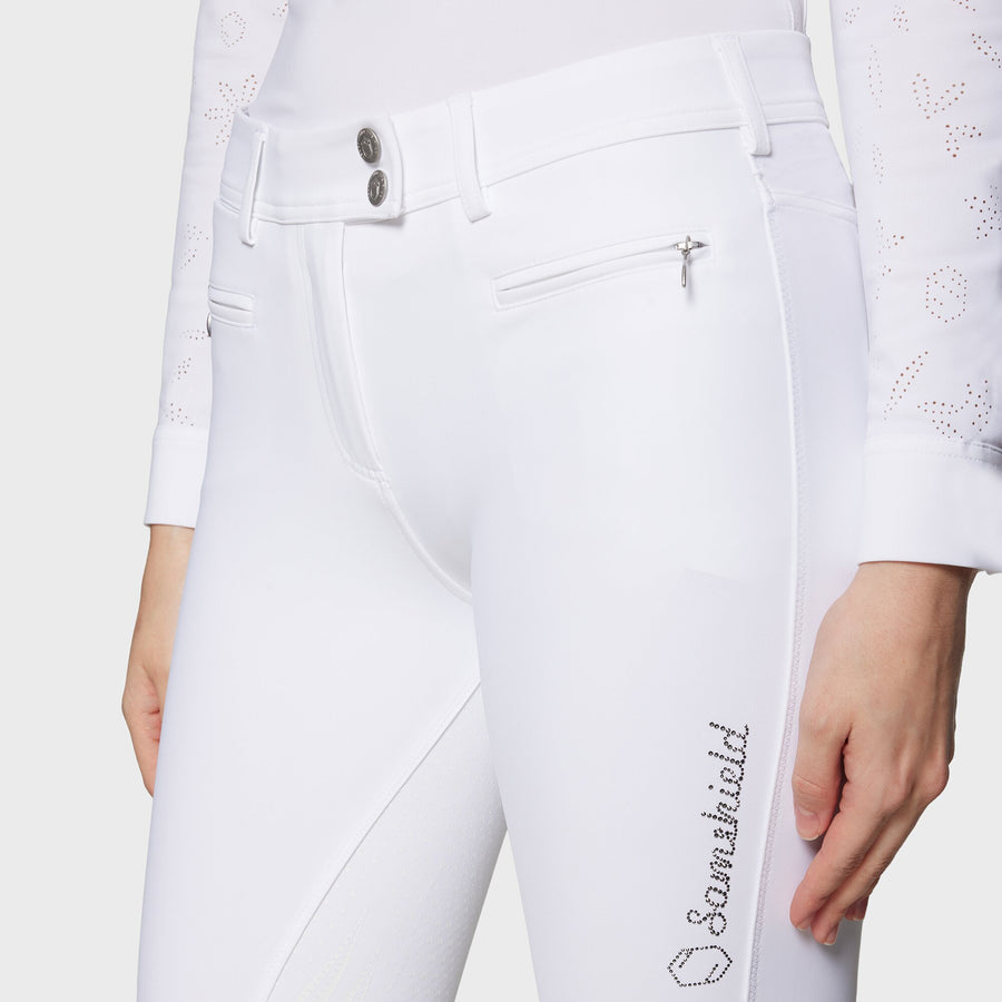 Reithose DIANE BOREAL Vollgrip - weiß night shade"Samshield FS25"