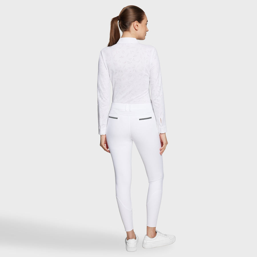 Reithose DIANE BOREAL Vollgrip - weiß night shade"Samshield FS25"