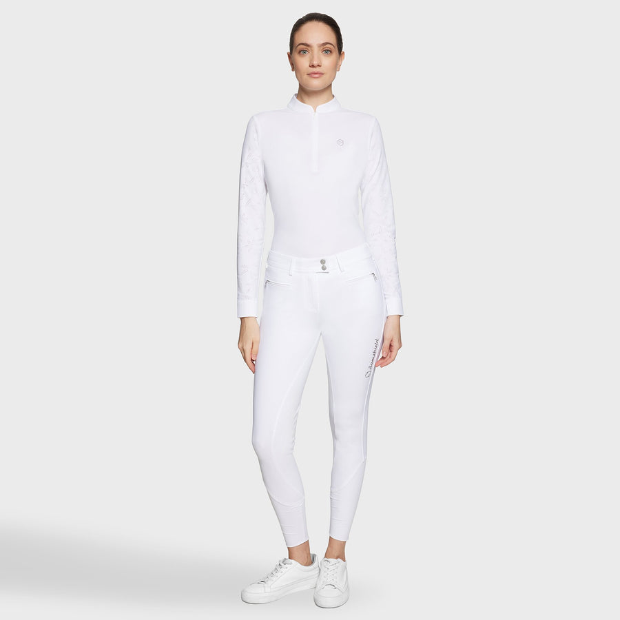 Reithose DIANE BOREAL Vollgrip - weiß night shade"Samshield FS25"
