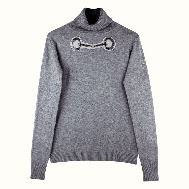 NM-Equestrian Rollkragen Pullove SPARKLE - grau/silber