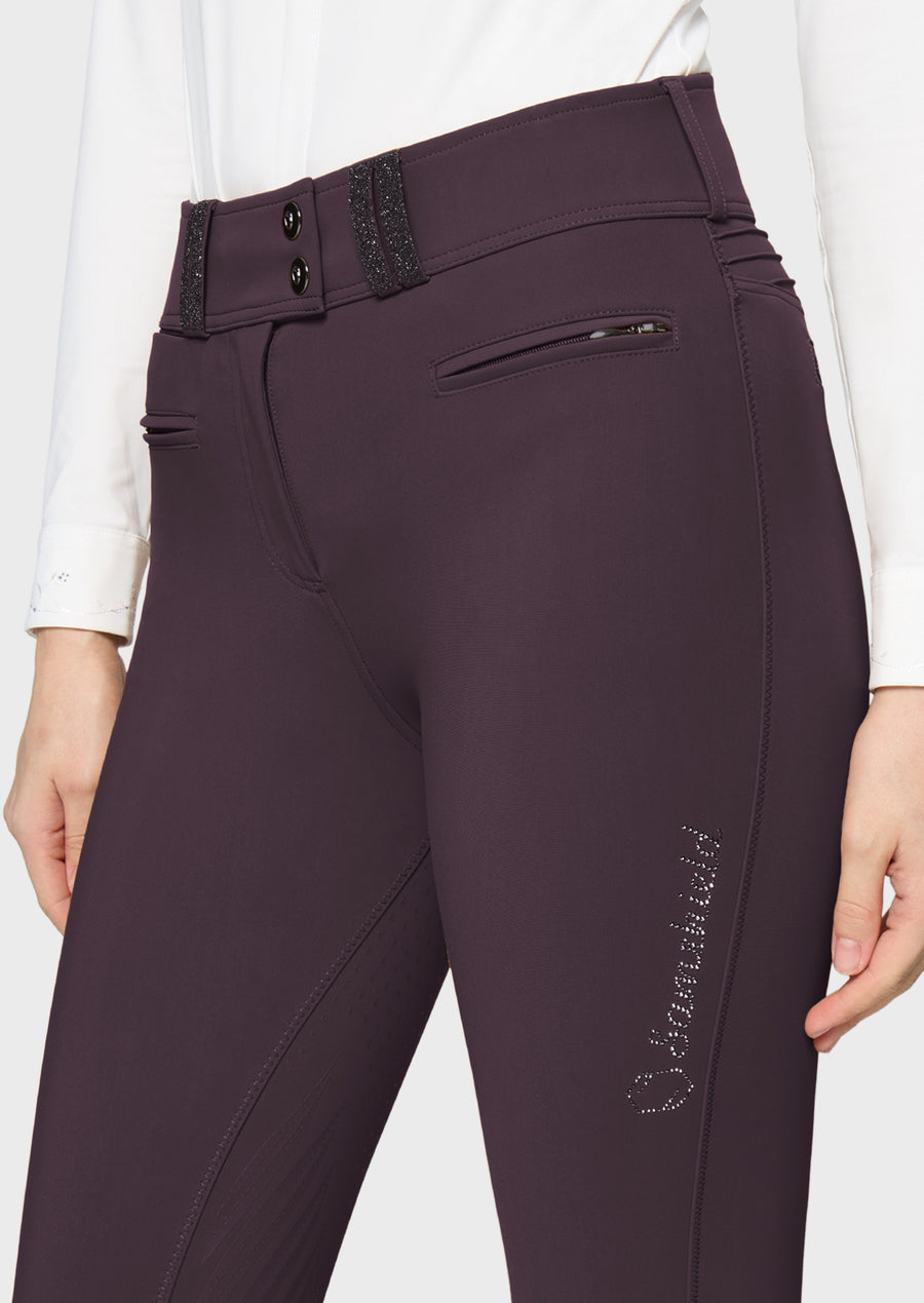 Reithose CLARANOVA Vollgrip - black cherry "Samshield HW26"