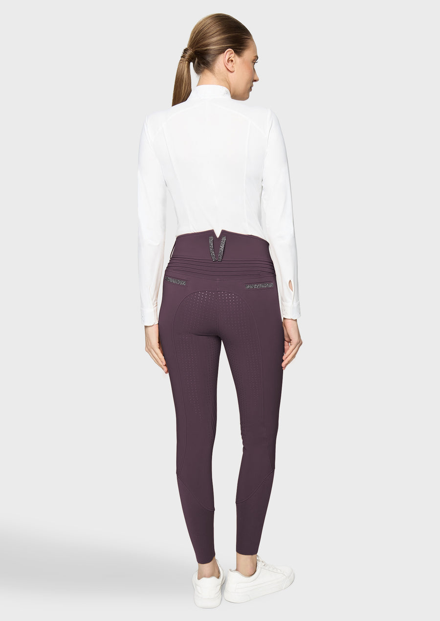 Reithose CLARANOVA Vollgrip - black cherry "Samshield HW26"