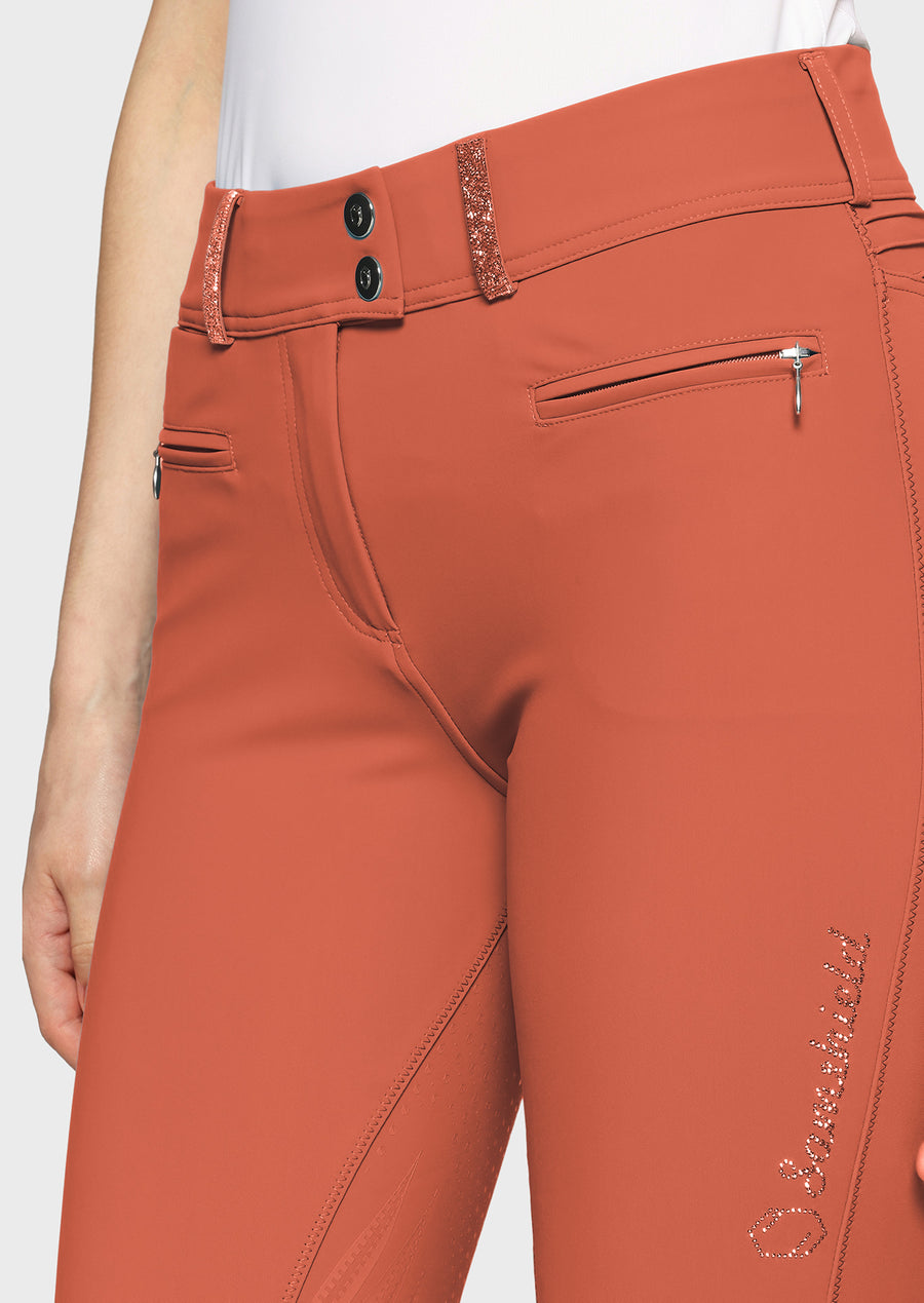 Reithose CLARA PREMIUM Vollgrip - terracota "Samshield FS26"