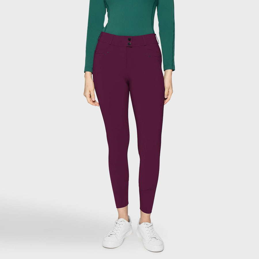 Reithose DELICE FLORAL Vollgrip - plum "Samshield HW26"