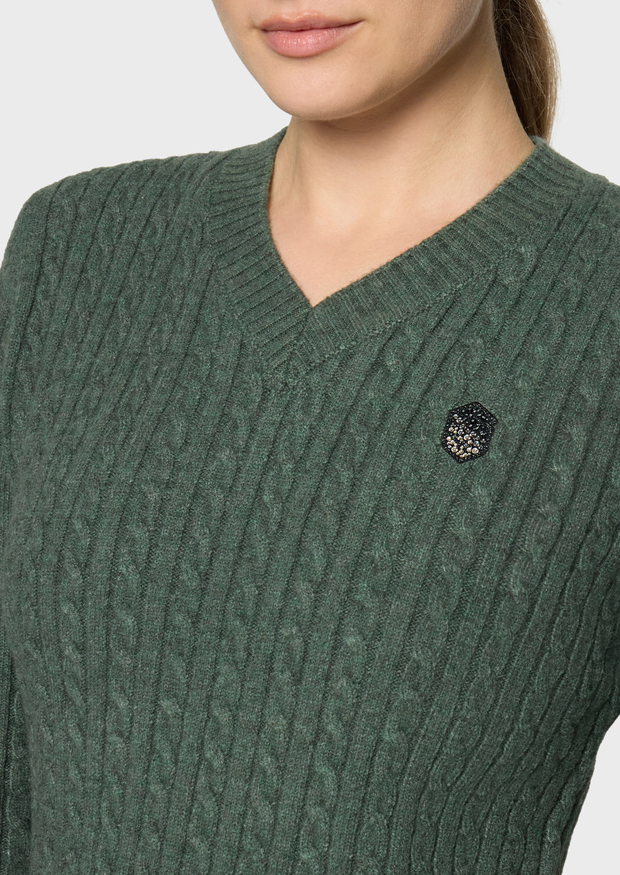 Pullover LISANDRA TWISTED - dark forest "Samshield HW26"