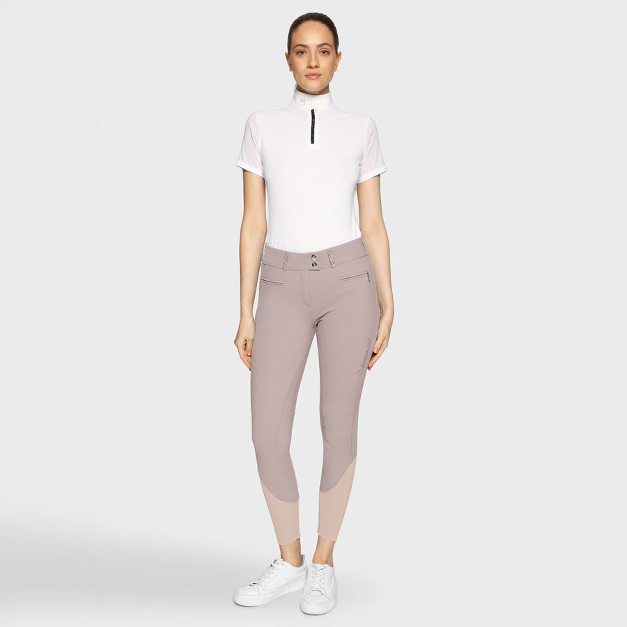 Reithose CLARA PREMIUM Vollgrip - latte "Samshield FS26"