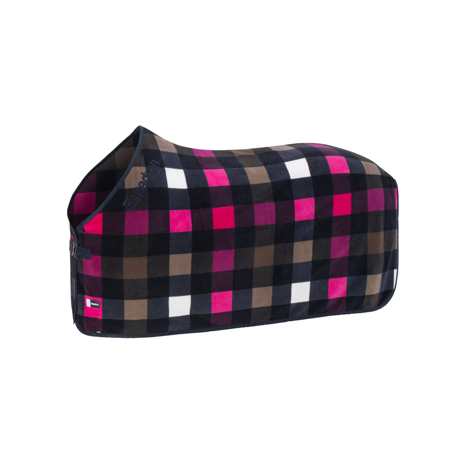 Abschwitzdecke FLEECE CHECK - navy-white-powdertaupe-lipstick "Eskadron Dynamic 26"