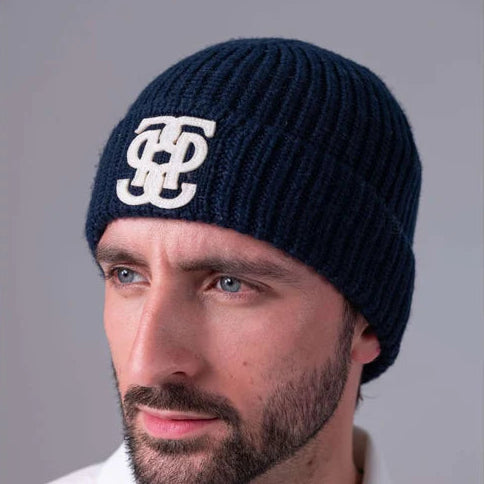Beanie LOU Felt Monogram - blau